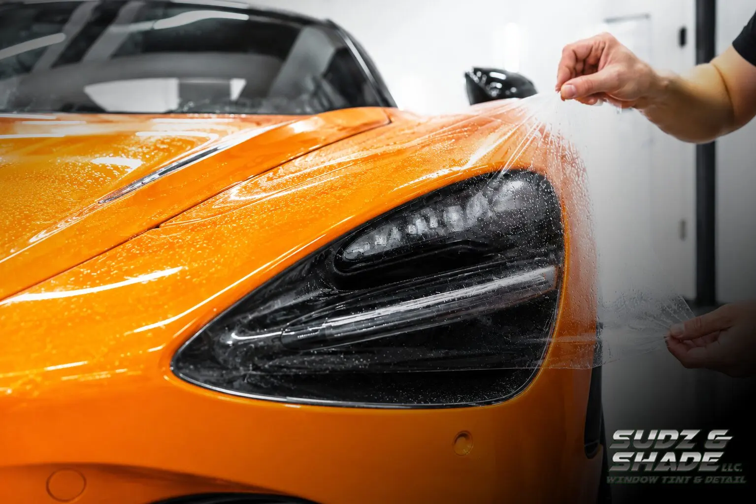 Paint protection film install on a McLaren in Scottsdale, Arizona